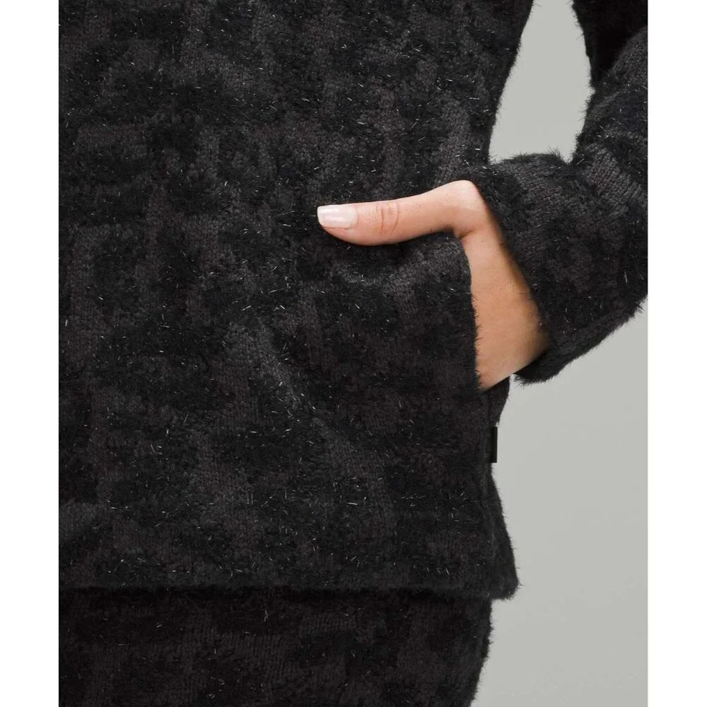 Lululemon Jacquard Cardigan Knit Leopard Graphite Grey Black Merino Wool XS - Picture 3 of 11